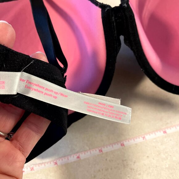 Victoria's Secret PINK Wear Everywhere Super Push Up Black Lace Bra 36DD Wired - Picture 8 of 8